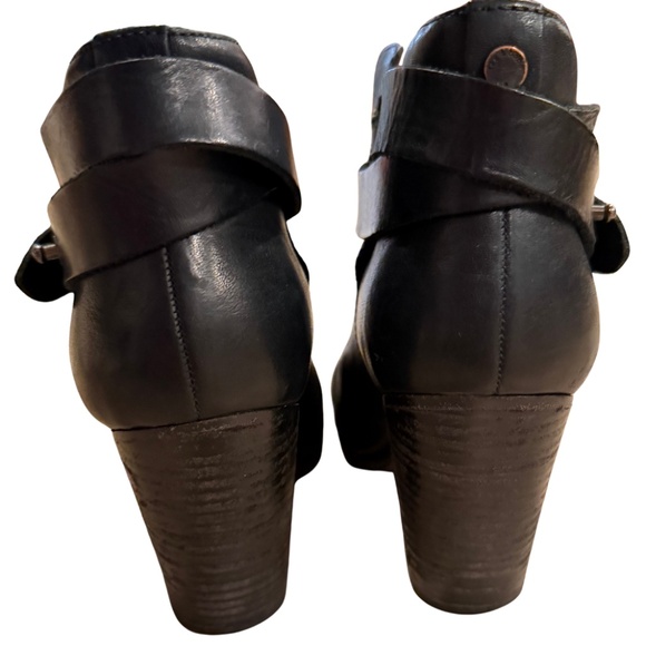 RAG & BONE Ankle Booties Women's Harrow Cap Black Leather 37.5 - US 7.5 - Picture 5 of 7